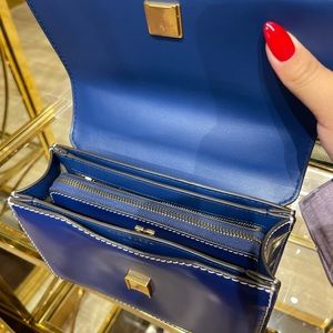 Tory Burch Britten Patent Small Mazarine